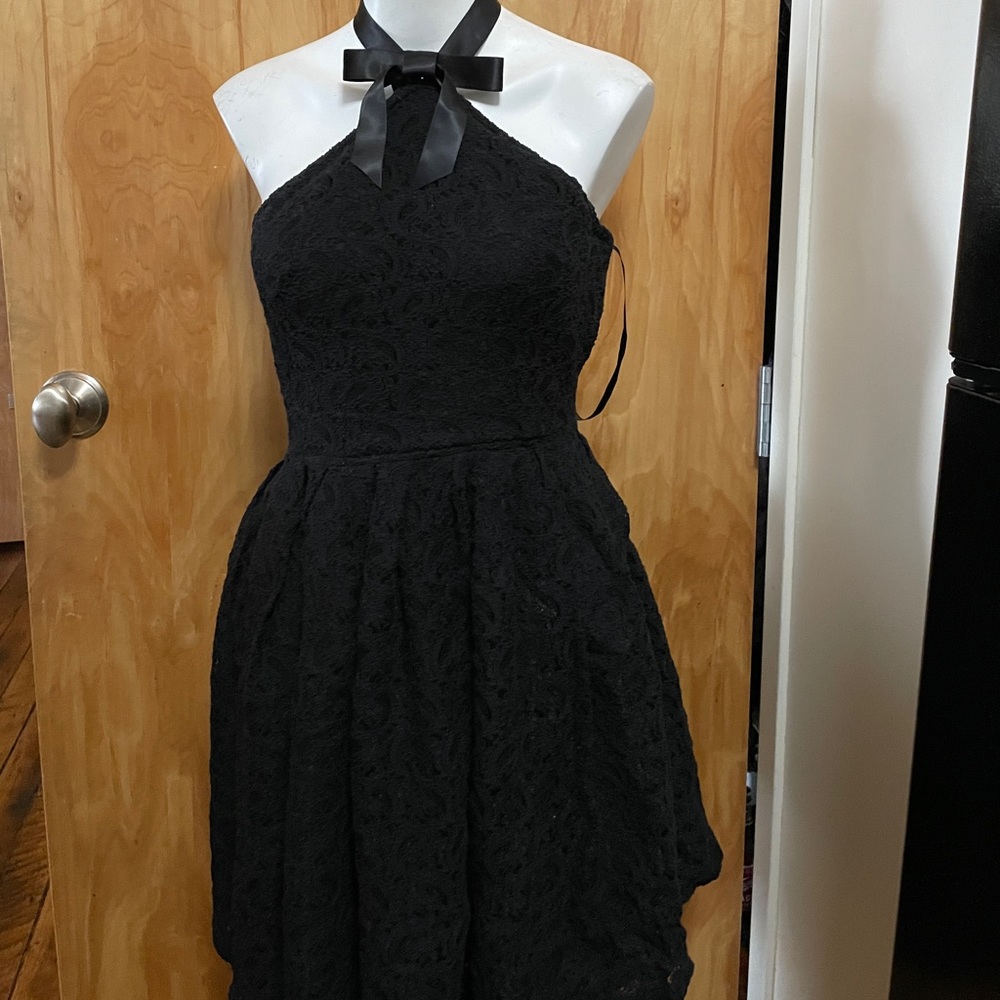 Rodarte For Target Designer Black Lace Cocktail Halter Dress Size 1 Juniors